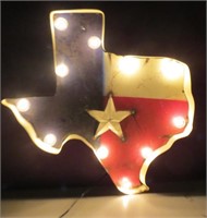 22"x25 Rustic Style Light Up Texas Shaped Wall Art