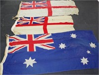 Australian WW II flag & British white ensign flags