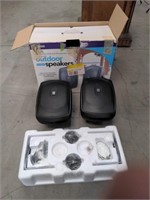 Yamaha NS-AW390BL outdoor speakers in box