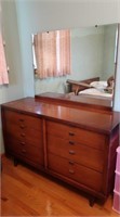 Wooden Dresser w/Mirror-55"Wx19"x32", to Top of