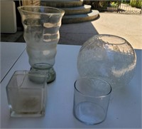 Glass vases and candle holders