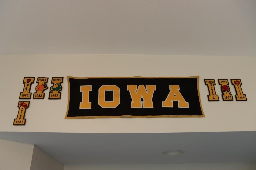 Iowa Hawkeye Banner & Lettermen Patches