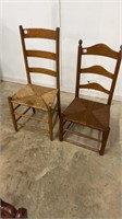 Two Rush Seat Chairs
