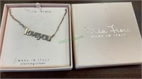 Sterling silver “Love You” necklace made in