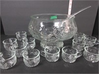 LARGE GLASS PUNCH BOWL
