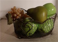 Basket with Realistic Fruit