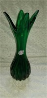 Murano Art Glass Vase Original Sticket