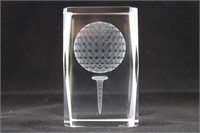 Rect. Laser etched Golf Ball Paperweight