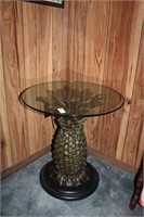 Glass Top Pineapple Table