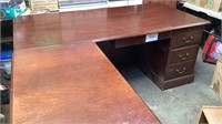 Two piece, seven drawer desk, large part is 72 x