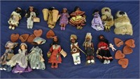 Collection of 10 Carlston Indian Dolls and More