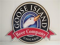 Metal Goose Island Beer company advertising sign