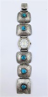 Watch-It brand watch w/Turquoise & Silver band