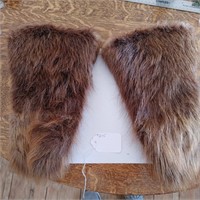 2 Pair Moose Hide Beaver Fur Mitts