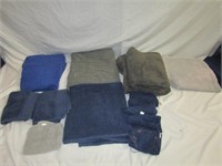 Various Blues & Grays Towels, Wash Cloths