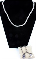 Jewelry Sterling Silver Bracelet & Quartz Necklace