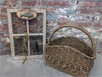 Home Decor Fishing, Basket and Ceramic Latched