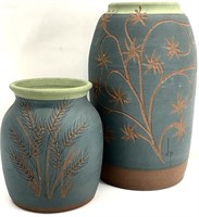 2 Artist Signed Art Pottery Vases