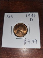 Ms 1946 D wheat penny