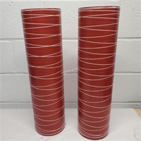 2 tall red resin vases, new  XC