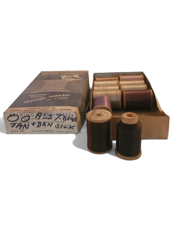 Box of new old stock silk thread multicolor