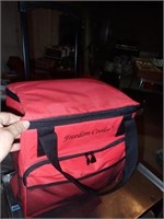 Red Cooler On Wheels w/Extended Handle