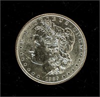 Coin 1889 Morgan Silver Dollar in Brilliant Unc.