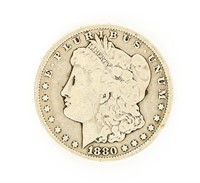 Coin 1880-CC Morgan Silver Dollar in Very Good