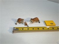 3 Piece Vtg Bone China Raccoons, No Chips