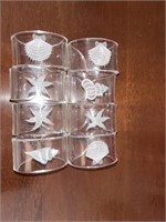 Set of Eight (8) Acrylic Seashell Napkin Rings
