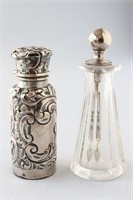 Two Chester Sterling Silver Scent Bottles,
