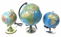 (3) Illuminated World Globes
