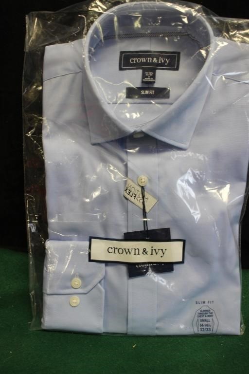 NIP Men's Crown & Ivy Dress Shirt Slim Fit 14-14.5