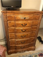 Hand Carved Wood Chest of Drawers