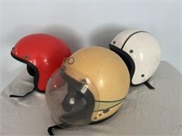 Vintage motorcycle helmets