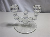 Glass Double Candle Holder