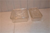Lot of 2 Glass Refrigerator Dishes