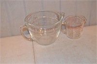 Lot of 2 Glass Measuring Pitchers