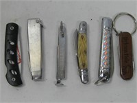 Six Assorted Pocket Knives As Pictured