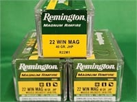 Ammo 150 rounds Remington 22 WIN MAG 40 GR. JHP.