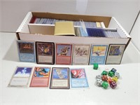 Box of Assorted Magic The Gathering Cards & Dice