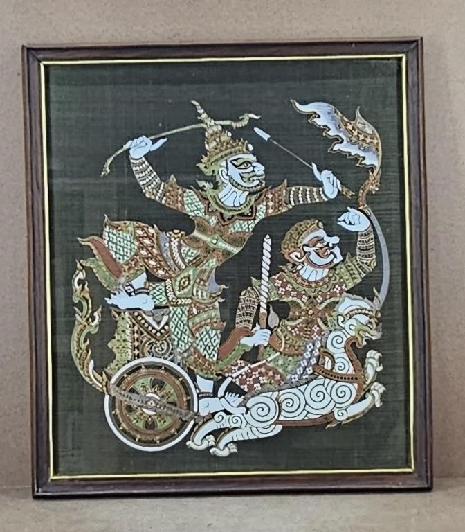 Tibetan Buddhist Chariot Painting on Silk