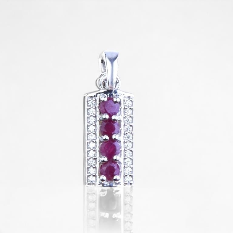 Indian Ruby & White Zircon Pendant