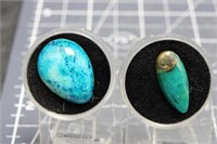 Chrysocolla & Gem Silica Cabs, Excellent