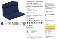 B38  BOSSIMA Outdoor Chair Cushions, 4 Set