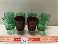FUN LOT OF COLORED FOOTED GLASSES