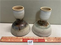 TWO PRETTY POTTERY DISPLAYS