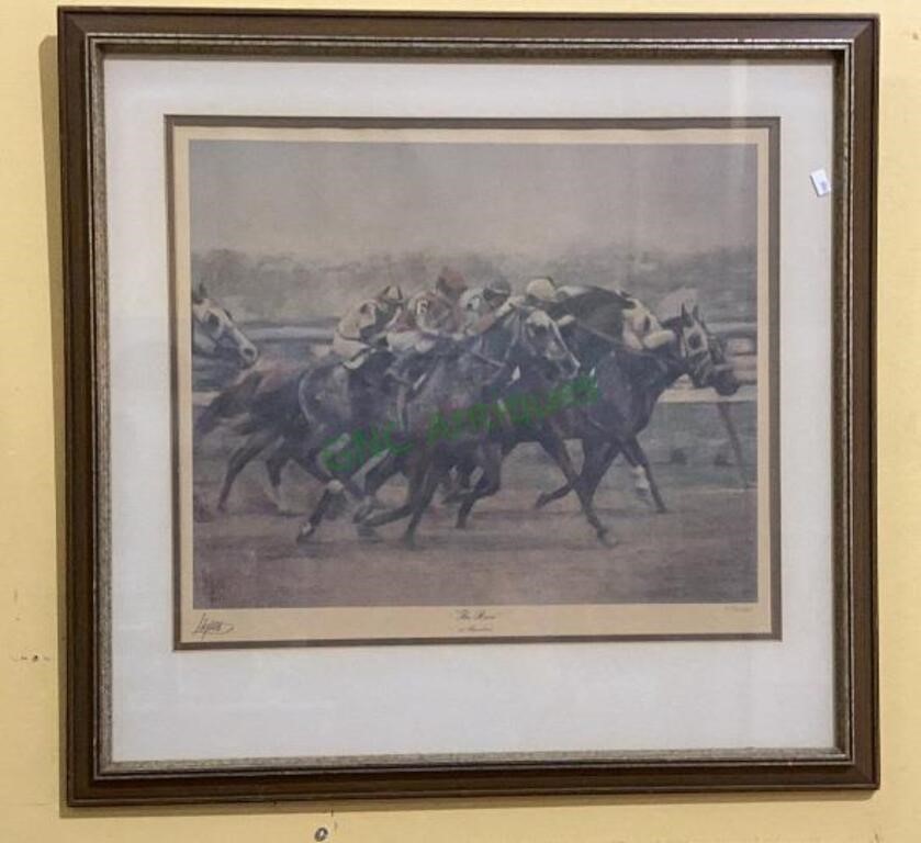 Beautiful horse racing print by Lupas titled "the