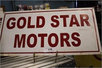 VINTAGE METAL GOLD STAR MOTORS SIGN
