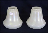 Pair of bell shaped lampshades - iridized